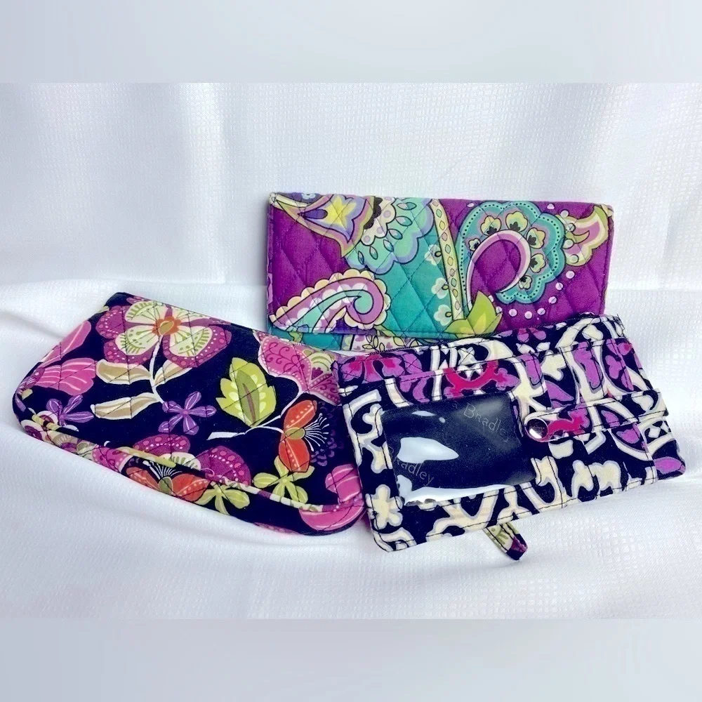 Vera Bradley Set of (3) Pirouette Pink, Medallion, and Heather